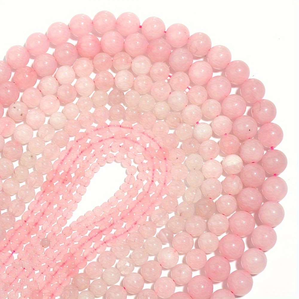 

A String Of 4/6/8/10mm High-quality Powder Crystal, Natural Stone Beads, Rose Quartz, Round Loose Beads, Fashionable Diy Bracelets, Necklaces, Jewelry, Handmade Crafts, Supplies, Valentine's Day Gifts