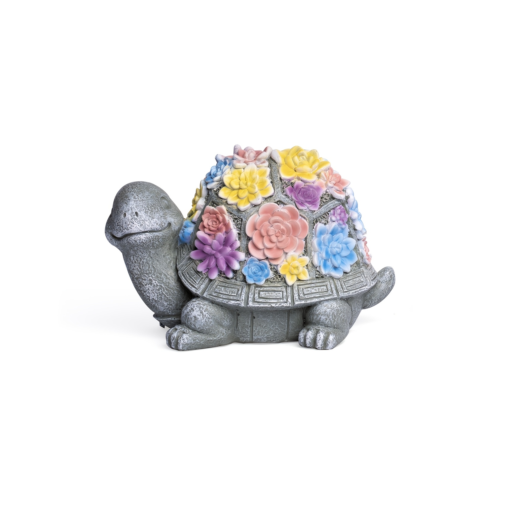 Ip44 Solar Light, Stone Turtle Succulent , Resin Craft Outdoor Landscape Lighting Decoration, Statue Ornamental Lamp, Suitable For Garden And Courtyard Decor, Gift For