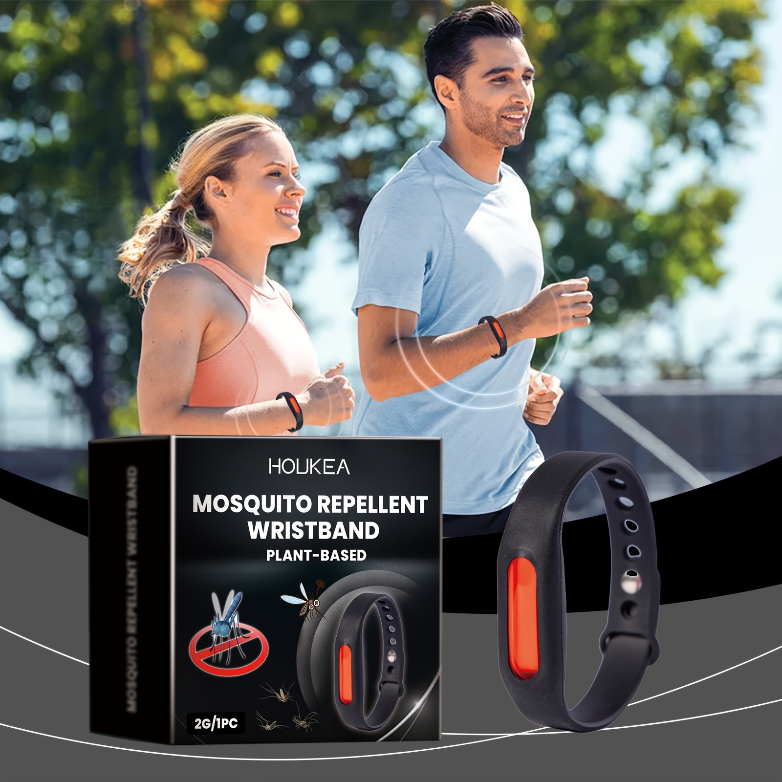 

Houlekea Mosquito Repellent Wristband, Sporty & Stylish, Ideal For Outdoor Activities Like Camping & Fishing, Plastic With Red Accents