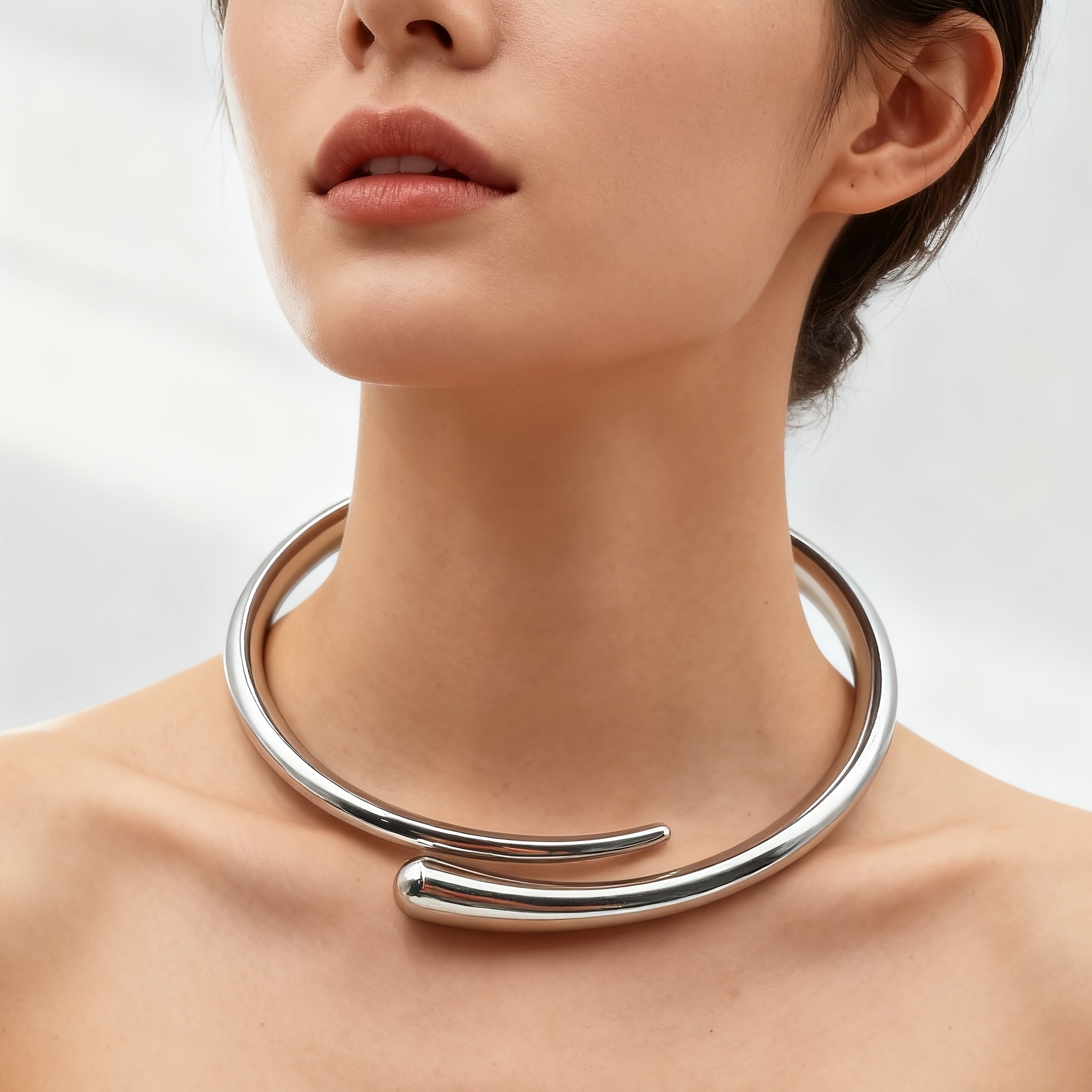 TEMU Collar dorado abierto, diseño fácil y único, versátil realza el carácter
