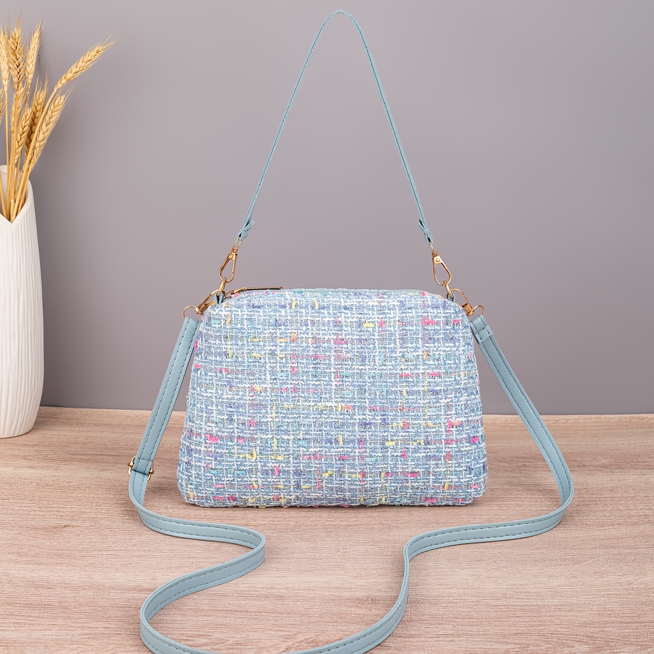 TEMU Women's Crossbody Bag, In 3 Colors, Fashionable And Minimalist, With Adjustable Shoulder Strap And Simple Wrist Strap, Versatile For Casual And
