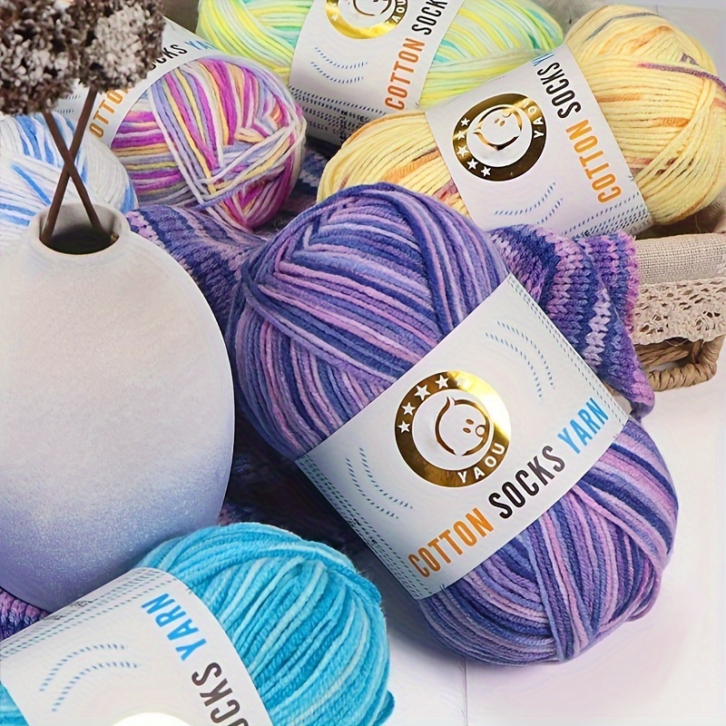 

Gradient Yarn - 80% Acrylic, 20% Cotton For Knitting Sweaters, Scarves, Socks, And Gloves - , Hand- Supplies (50g)