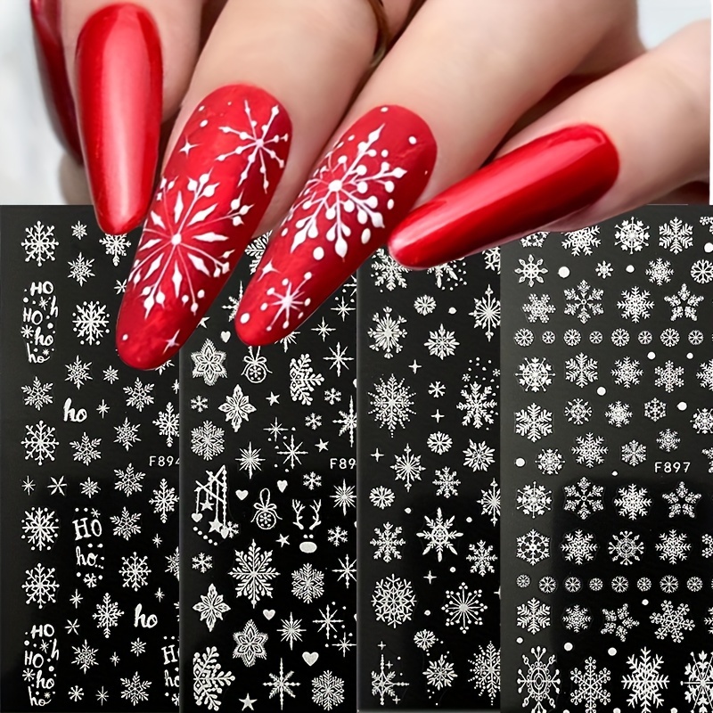 

5d Embossed Nail Art Stickers - Self-adhesive, Shimmer For , Christmas & Holiday Parties