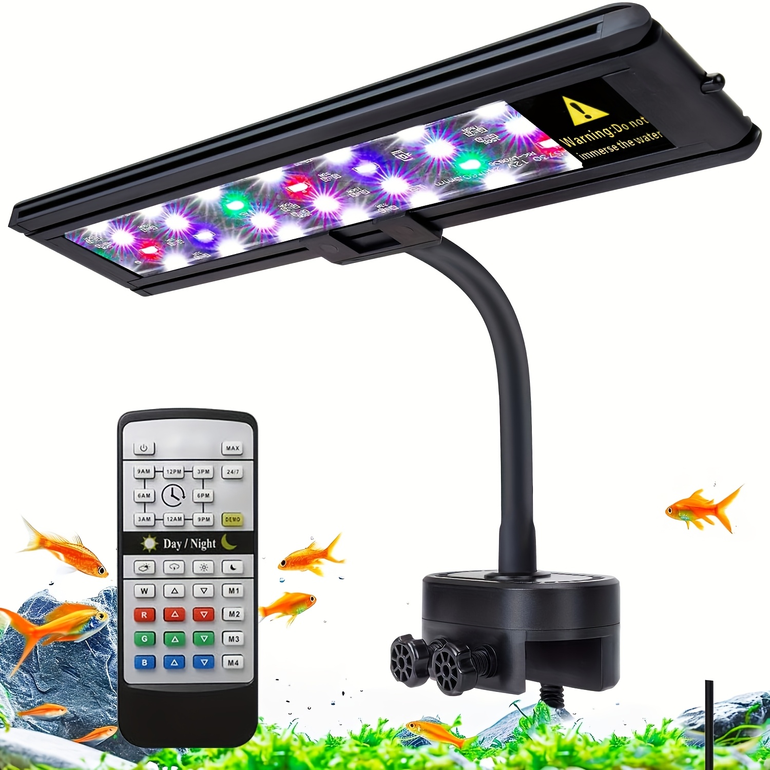 

1pc 10w Led Aquarium Light, 11.8" Full With Sunrise, Daylight, Moonlight , Adjustable Timer & , Extendable Bracket, Settings For Tanks, 110v/220v Us Plug, No Battery Required