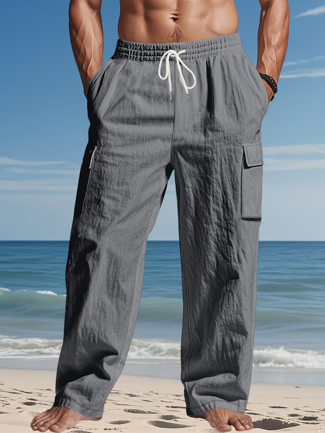 men's lightweight breathable cargo pants multiple pockets Temu