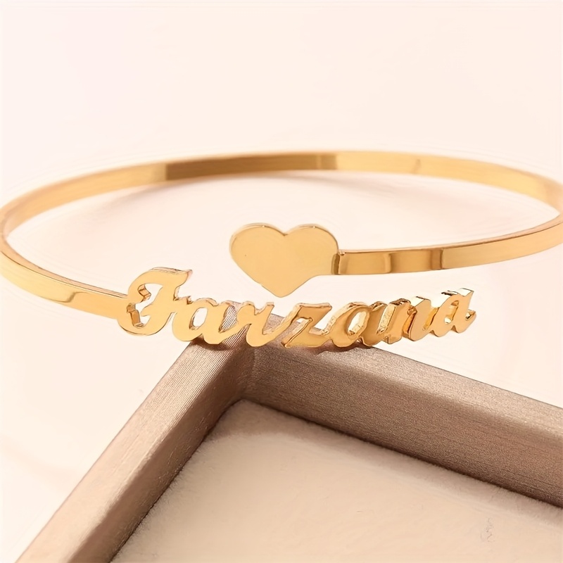 

Customized 1pc Women' Name Opening Bracelet, Exquisite And Elegant Stainless Steel Customized Bracelet, Perfect Gift For Mother And Wife, Celebration Holiday Birthday Party Gift, Women's Bracelet