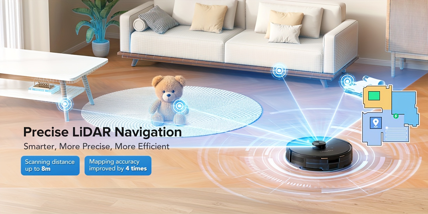 Die Lubluelu L15 MAX Saugroboter und Wischmopp ist eine verbesserte Version der L15 Plus, mit einer 3-in-1-Funktion zum Kehren, Saugen und Wischen. Sie wird mit einer selbstentleernden Station geliefert, die bis zu 3 Liter Fassungsvermögen für 70 Tage hat.