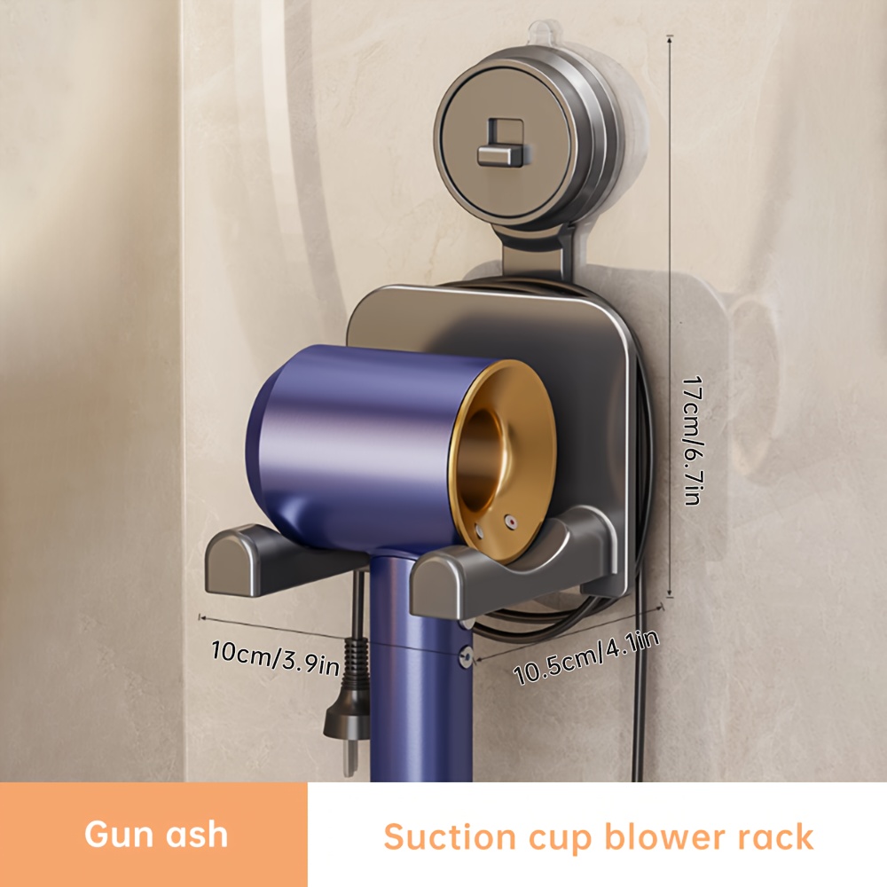 TEMU Musurjoy Suction Cup Hair Dryer Holder - , No-drill Wall Mount For Bathroom, Bedroom & Living Room - Perfect Gift For Halloween & Christmas