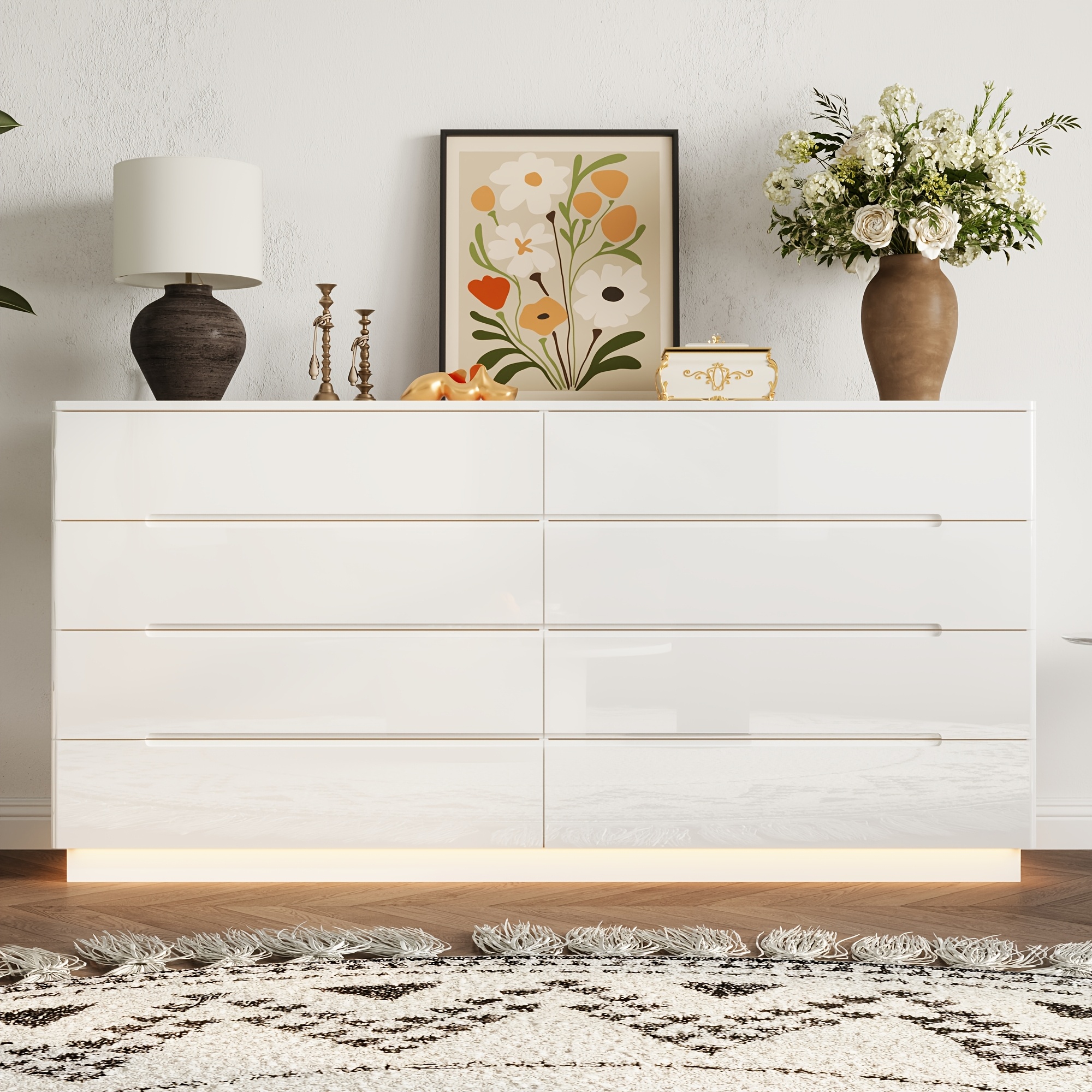 chinese dress ladies Sikaic 10 Drawers Dresser with Power Outlets White