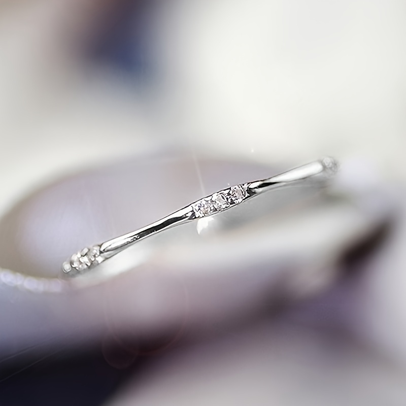 

Elegant Women's Cubic Zirconia Ring - Simple, For Everyday & Party Wear, Copper Band