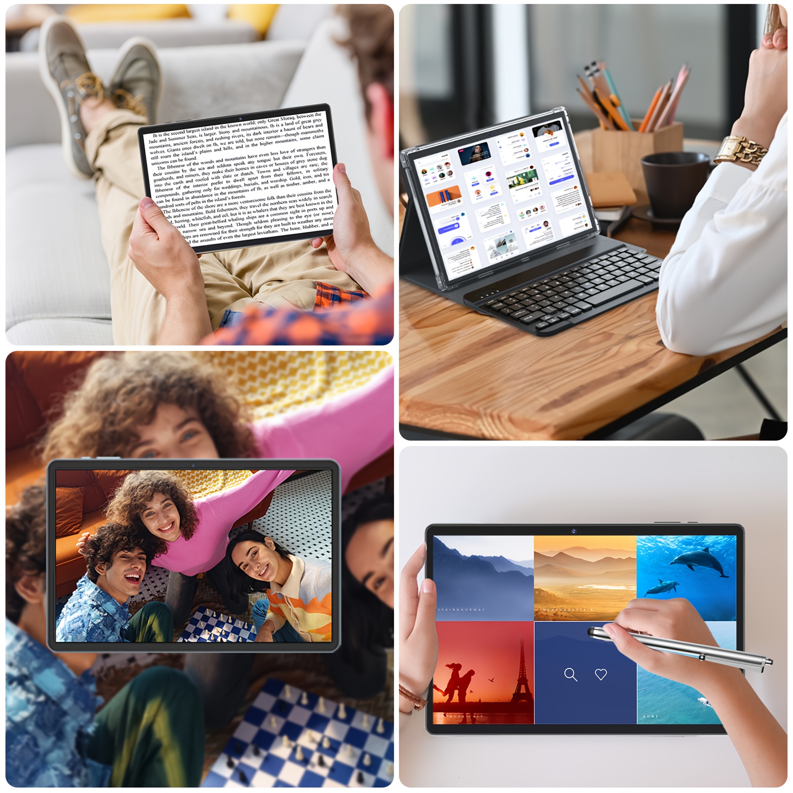New Tablet PC, 24GB(4GB+20GB) RAM, 128GB ROM + 1TB Expansion Support, 1280x800 IPS, 5G WiFi, Large Screen Tablet (without Sd Card&adapter), Valentine's Day Gift, Optional Versions: [Tablet with Keyboard, Mouse, Stand Case, Stylus]/[ Tablet ONLY]