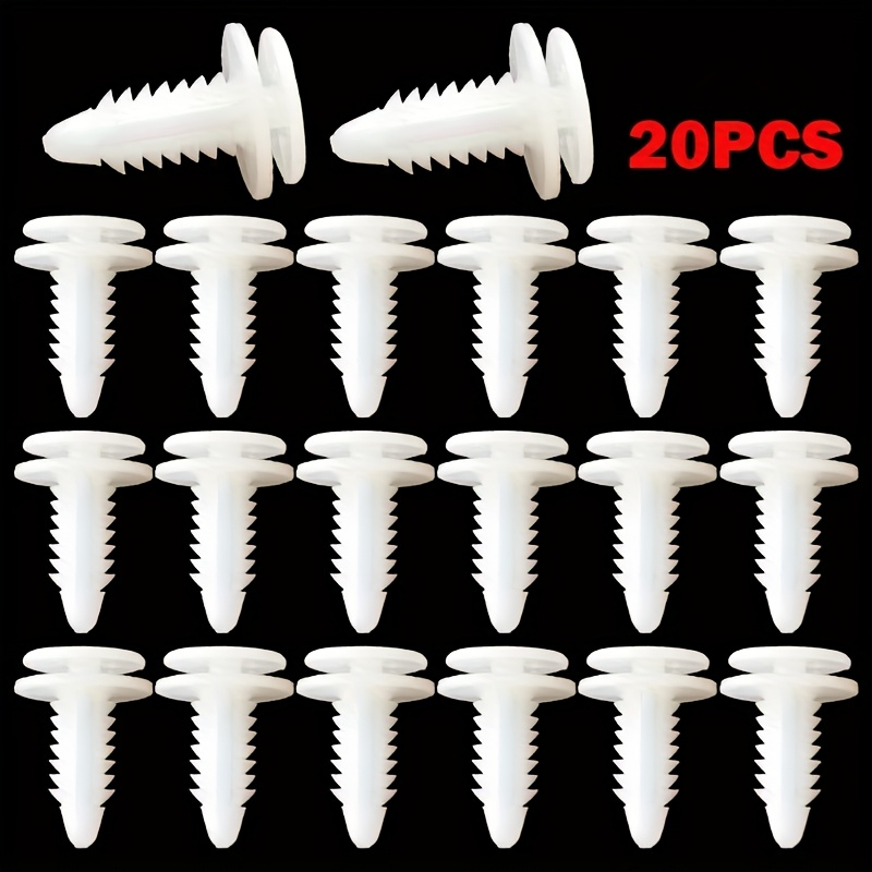 TEMU Clip para panel de moldura de puerta de coche 20X Nylon Push Aislamiento Retenedor Parachoques Guardabarros Cubierta Remaches Clips 6503709 para