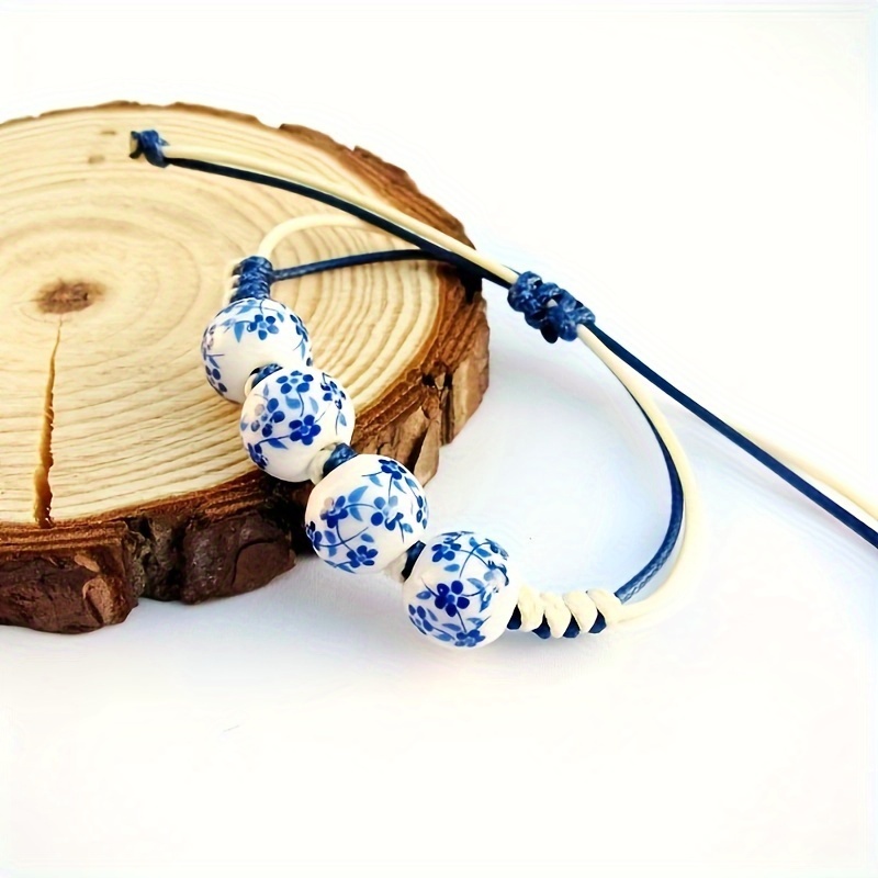 Porcelain Beaded Adjustable Bracelet, Everyday Wear