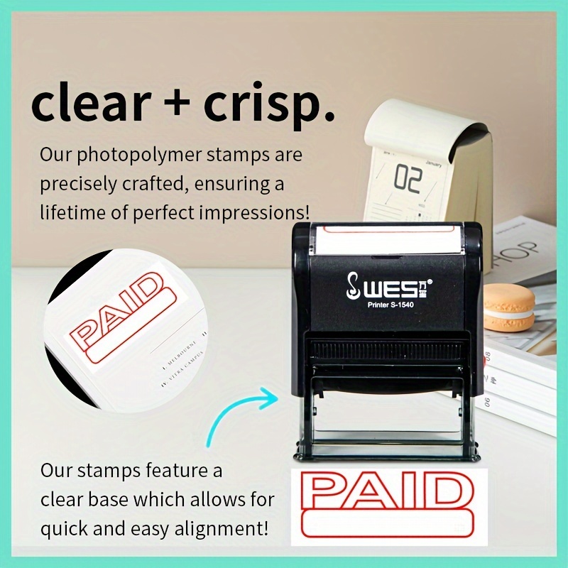 

Paid Stamp Self Inking Stamp - Paid Stamp For Office, Accounts Payable Stamp - Rubber Stamps For Retail Use, Stamp, Self Inking Stamp For Business Supplies, Paid Stamper