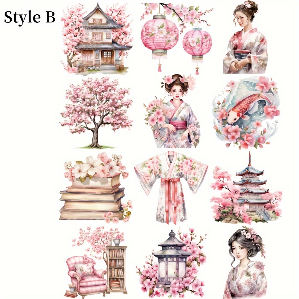 12 Fogli Adesivi Floreali Fai Da Te: Set Decorativo Per Scrapbooking E Album