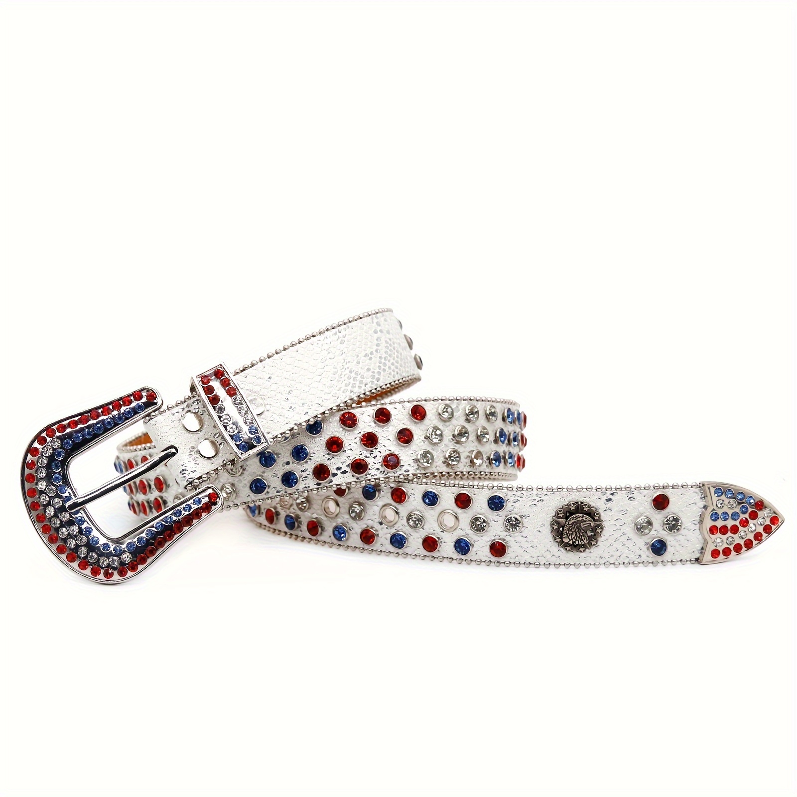Men's Rhinestone Belt with Eagle Accessory