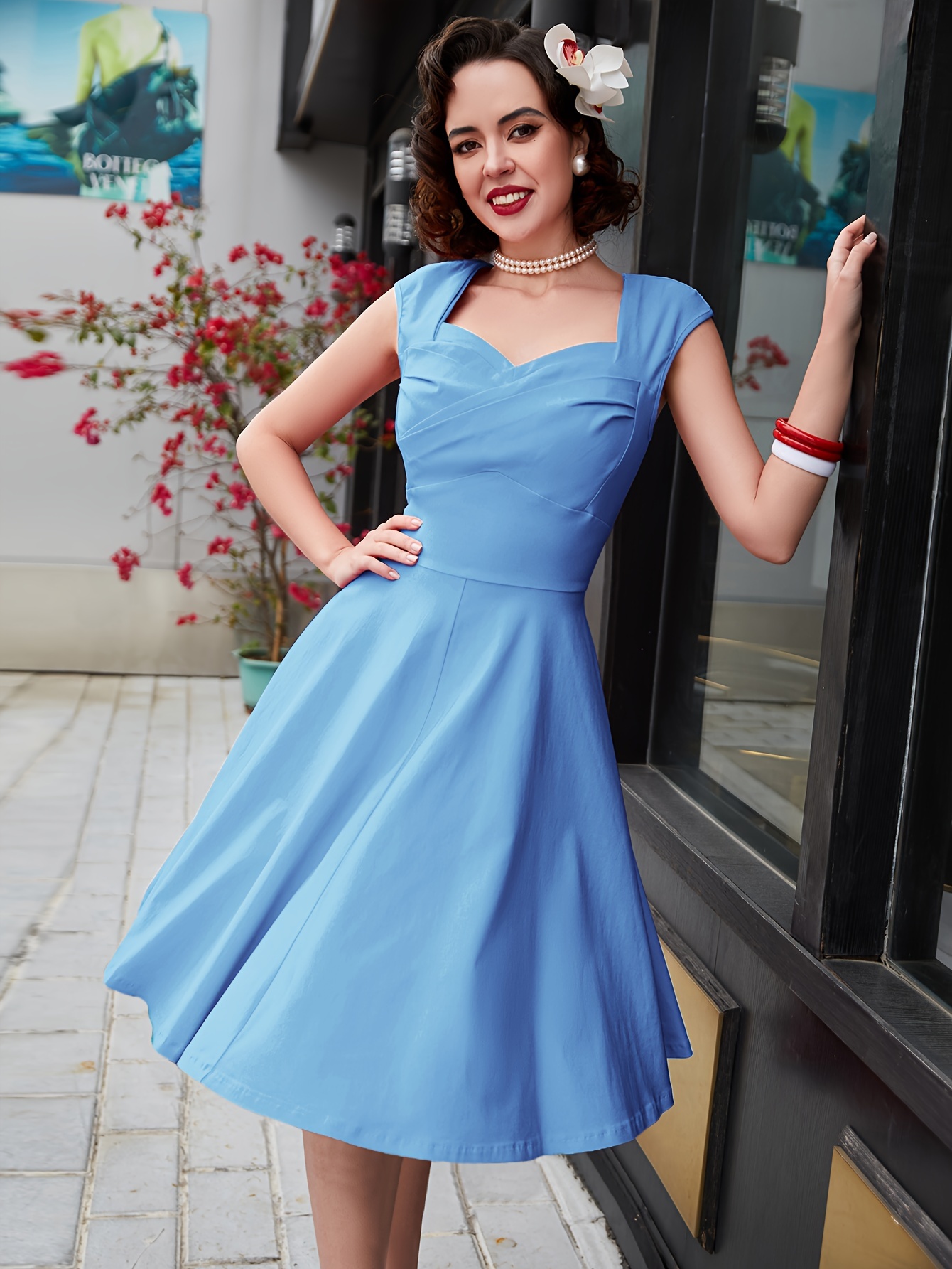 vintage 1960s sweetheart neckline swing cocktail party work - Temu