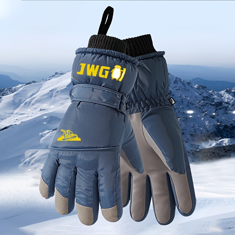 

Men's Ski Gloves, Winter Cycling, Screen, Waterproof And Plush , Men's Riding, Electric Bike, Anti Cold Wind, Outdoor Hiking