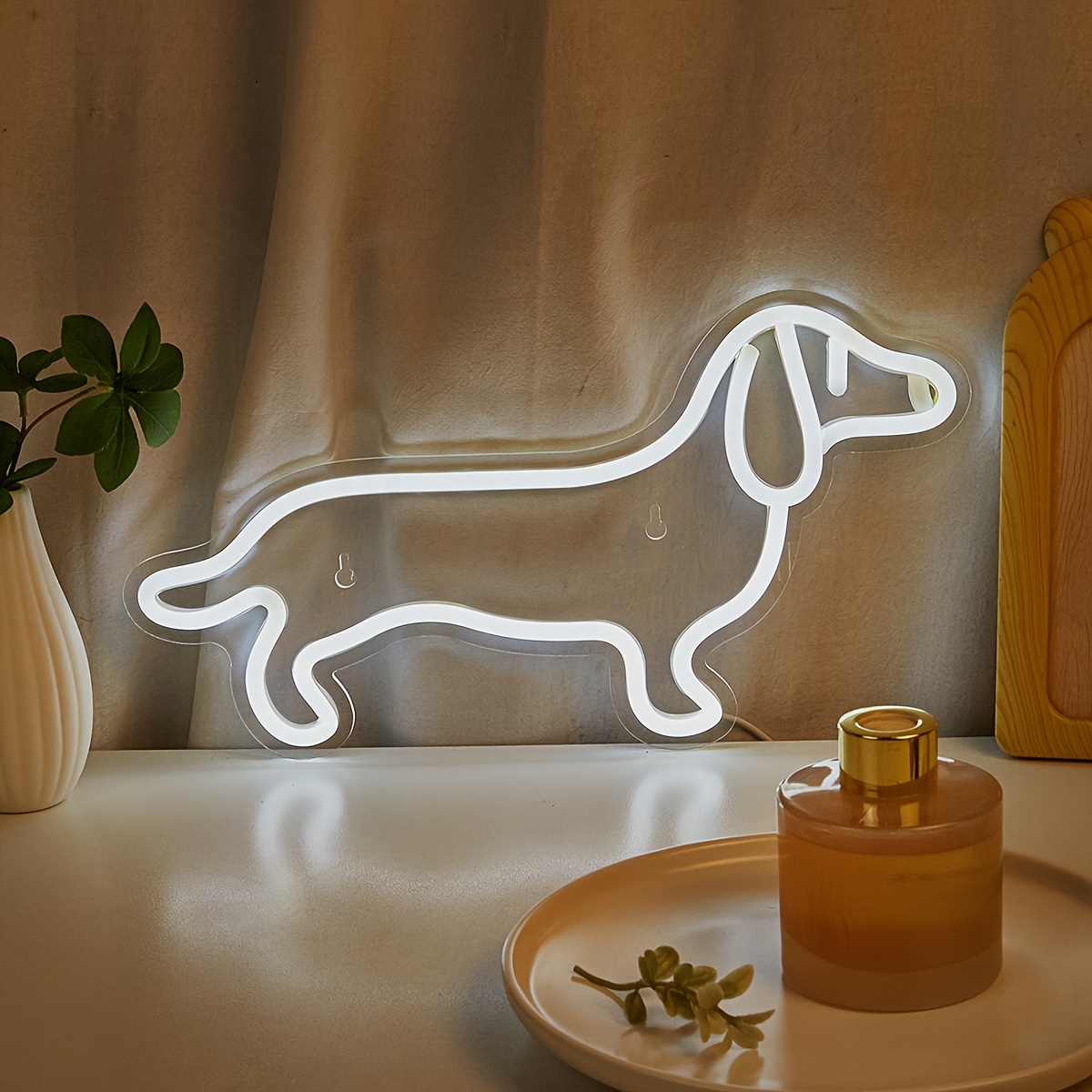 かわいいラブラドール犬 led ネオンライトサイン アクリルバック