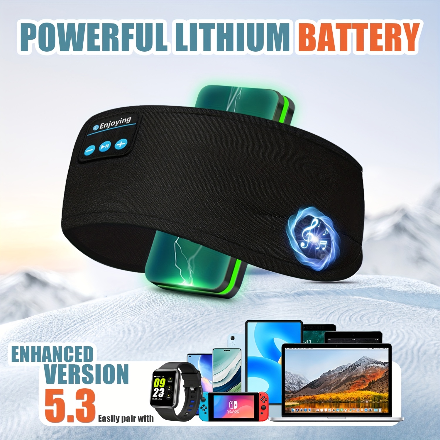 1pc Wireless Sports Headphones, Long Battery Life, Relieve Tinnitus, Compact and Portable, Exercise Fitness, Business Travel, Sleep Headphones, Suitable for Adults - Holiday Gift