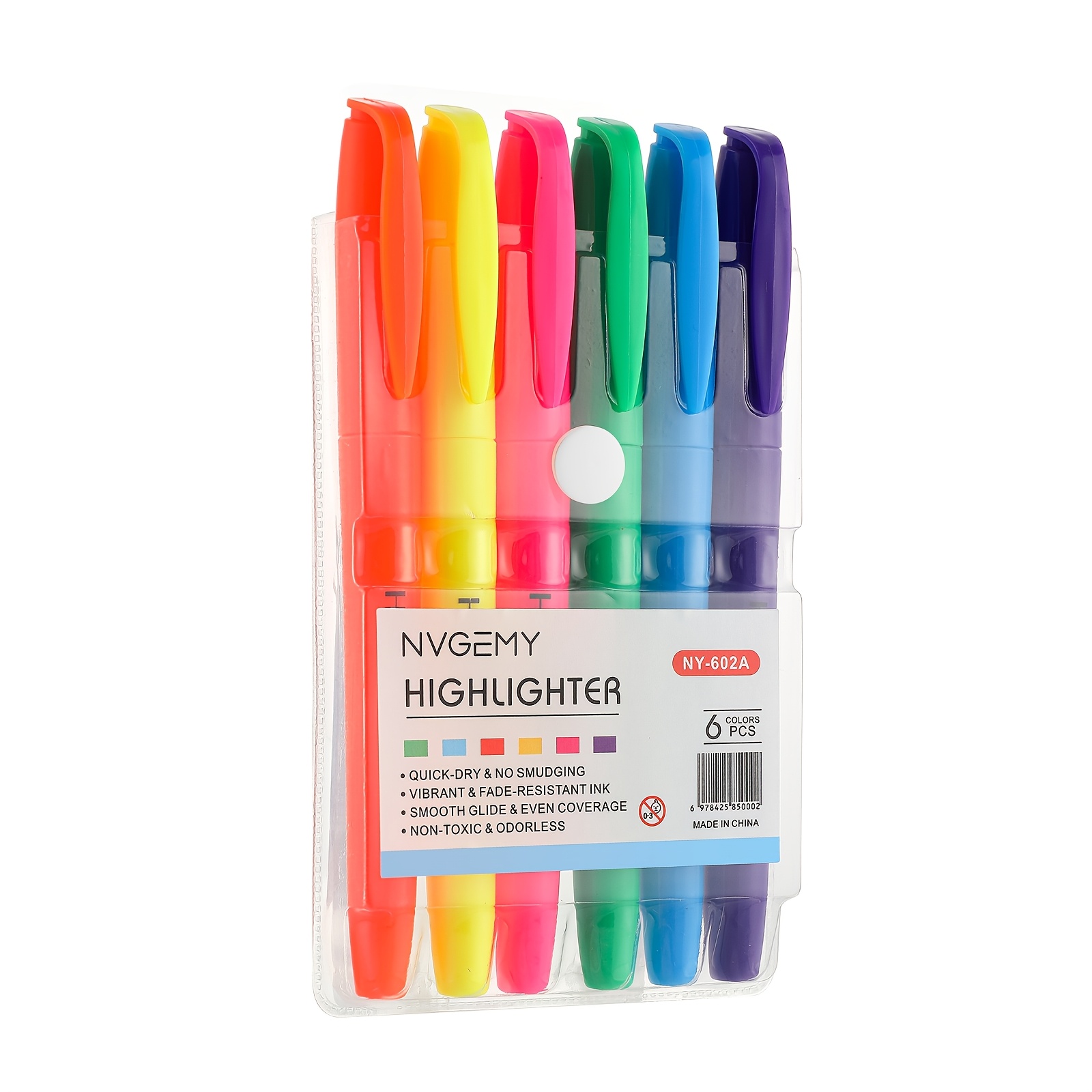 Nvgemy Highlighters Set 6/18pcs Chisel Tip 1-4mm Fluorescent/morandi Pastel Quick Dry No Smudge Portable Clip Back To School
