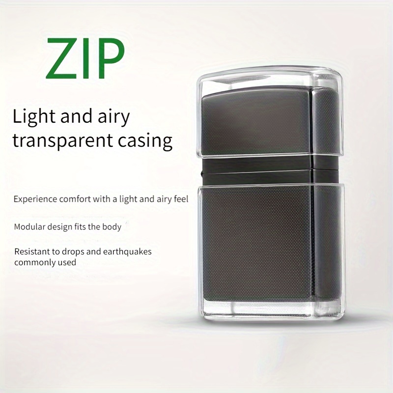 

1pc Silicone Zp Lighter Case - Transparent, Shockproof & -resistant Cover With Clasp For Regular Machines - Ideal For Paint & Drop Protection