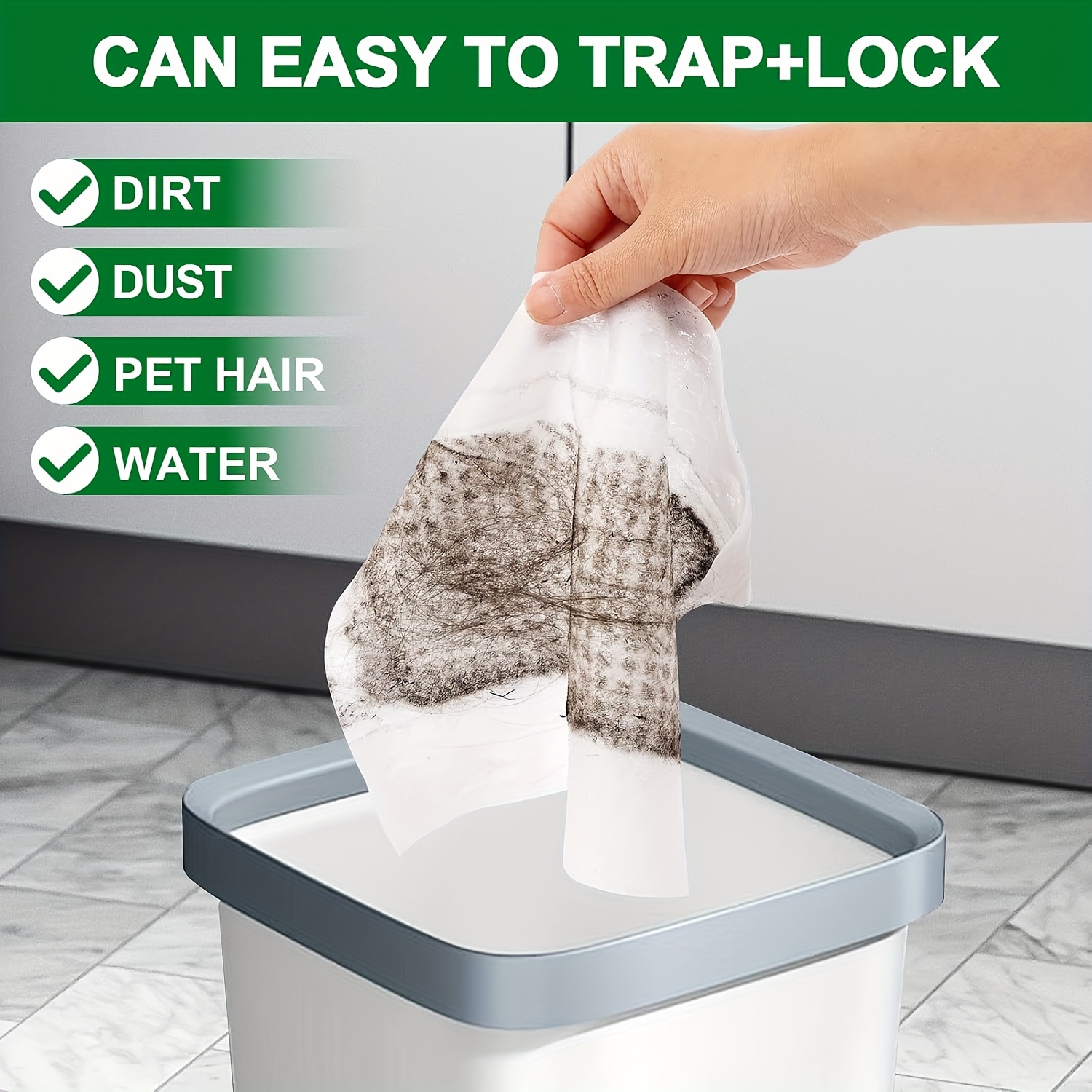 100 Disposable Dust Removal Cloths for Household Use, Electrostatic Mop for Cleaning Floor Tiles And Surfaces