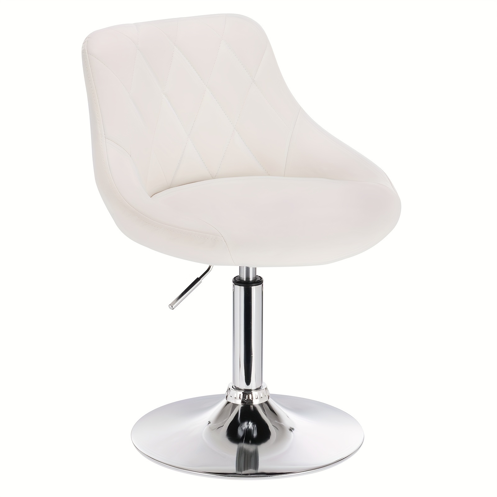 1pc Adjustable Stool Chair Work Stool Office Stool Makeup Stool With Faux Leather Back And Metal Height Adjustable Swivel Chair