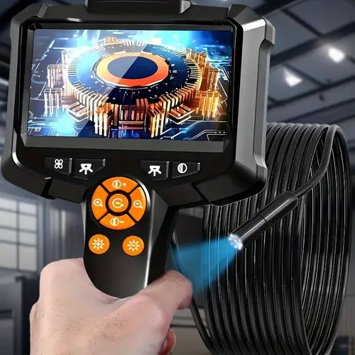industrial endoscope 8mm digital borescope inspection camera 4 3 inch ips lcd screen waterproof snake camera with 8 led lights 1 5 10m semi rigid cable auto repair plumbing house auxiliary inspection