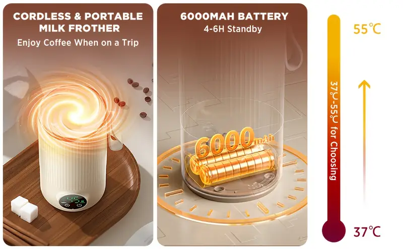 temperature controlled 4 in 1 and cooling foam machine and milk heater to stir coffee and heat milk details 4