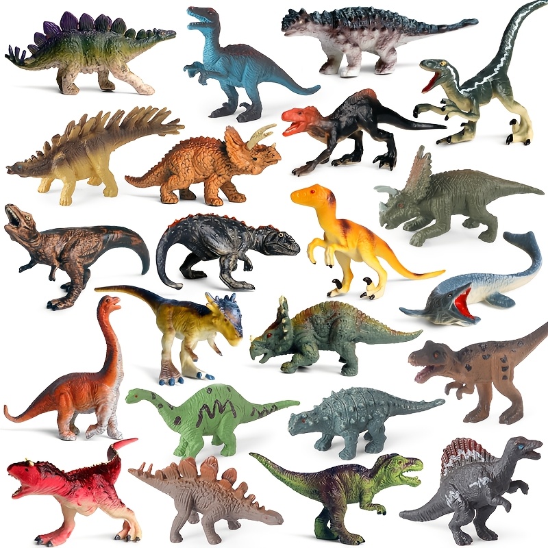 TEMU 22pcs Medium Dinosaur Set - Dinosaur Action Figure - Perfect Gift For Dinosaur Lovers - Ideal For Party Favors, Educational Models, Toys,