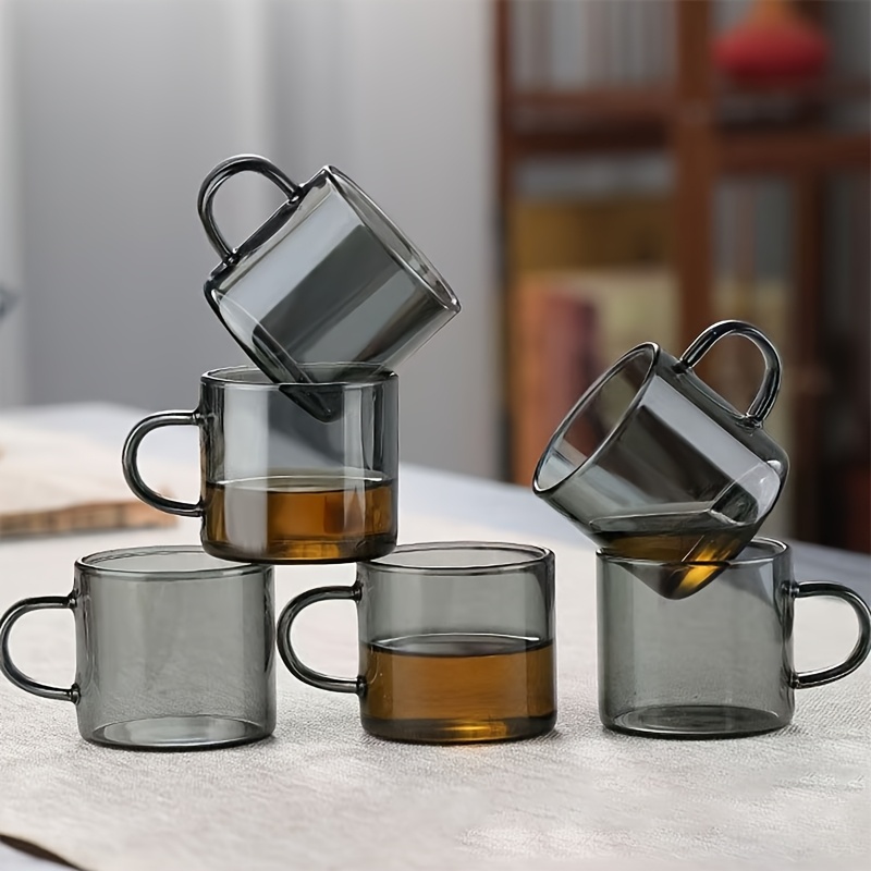 TEMU Set di Tazze da Espresso da 6 pezzi, Tazzine da Caff癡 in Vetro per Espresso, Piccole Tazze da Espresso con per Latte Caldo o Freddo, T癡, Regalo