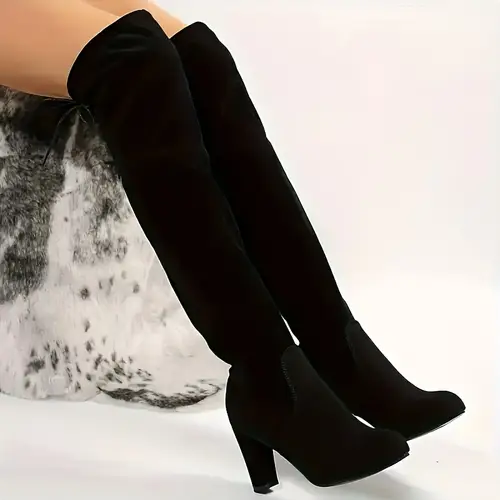 ladies dress and vampire black plus size elegant and simple student mother lace heels boots black boots