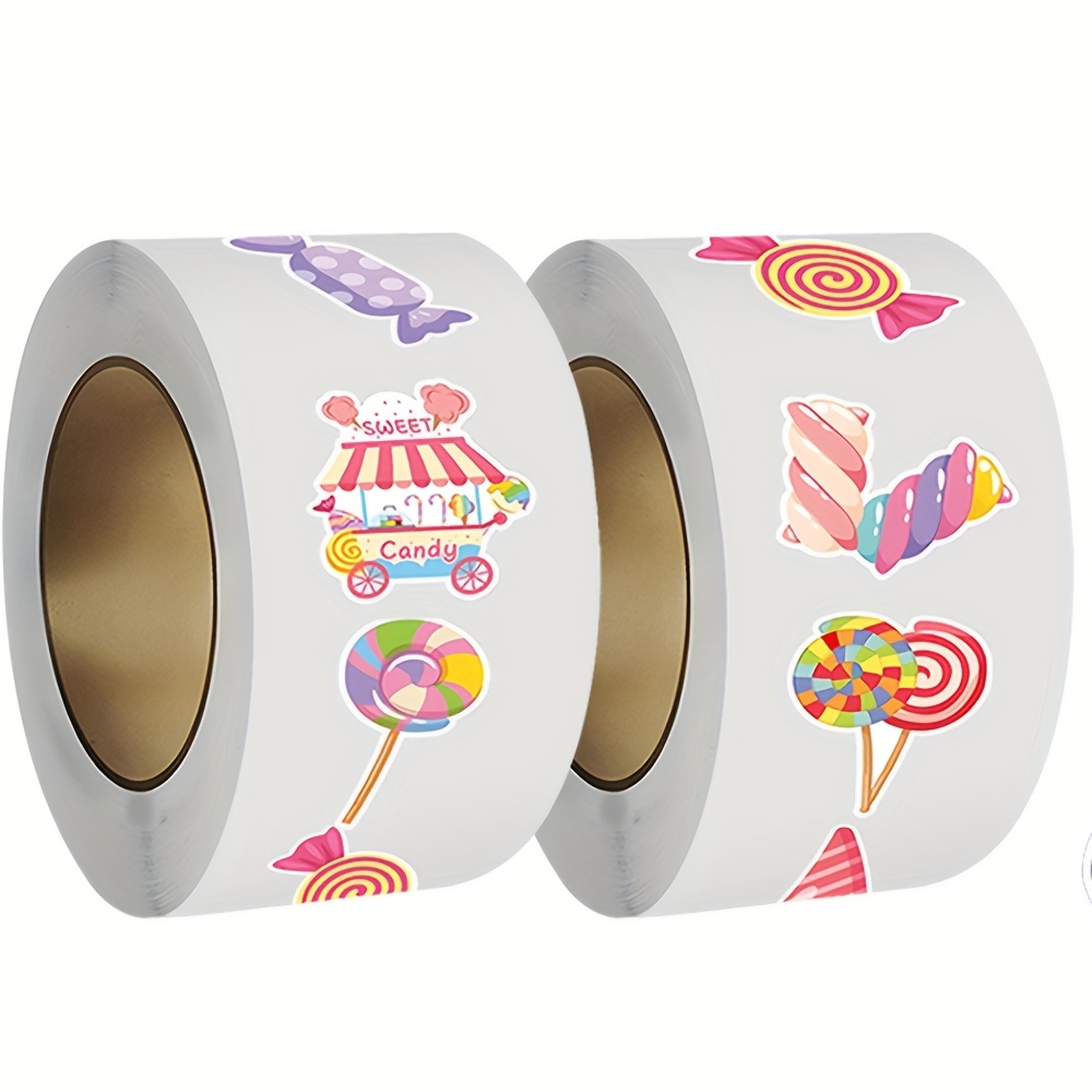 Image of 500 Sheets Of Candy Pattern Stickers For Scrapbooking, Party Gifts, Decorative Labels, And Stationery Encouragement Stickers