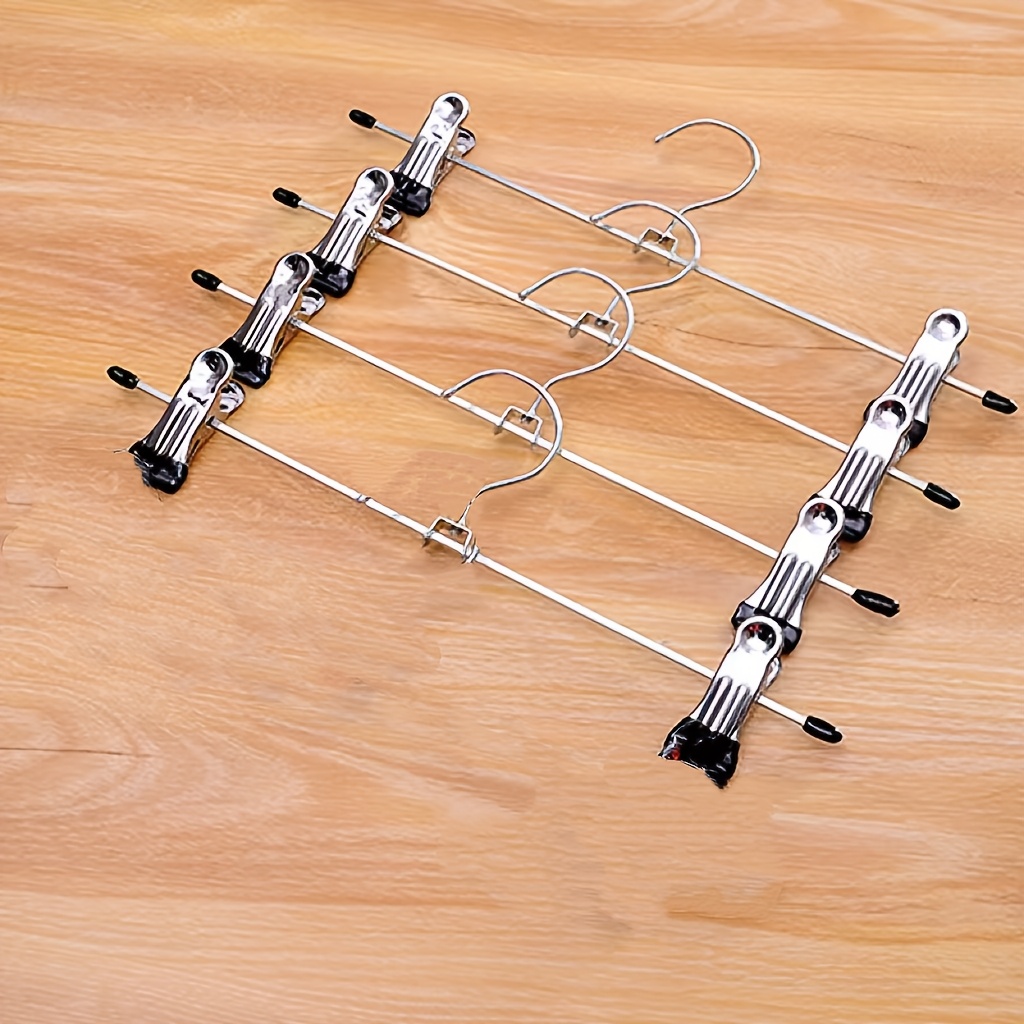 Image of 4 Space- Metal Pants Hangers With Clips - Suitable For Jeans, Skirts, Scarves - Suitable For College Dorms And Home Use, Modern Hanger Design, Durable Construction