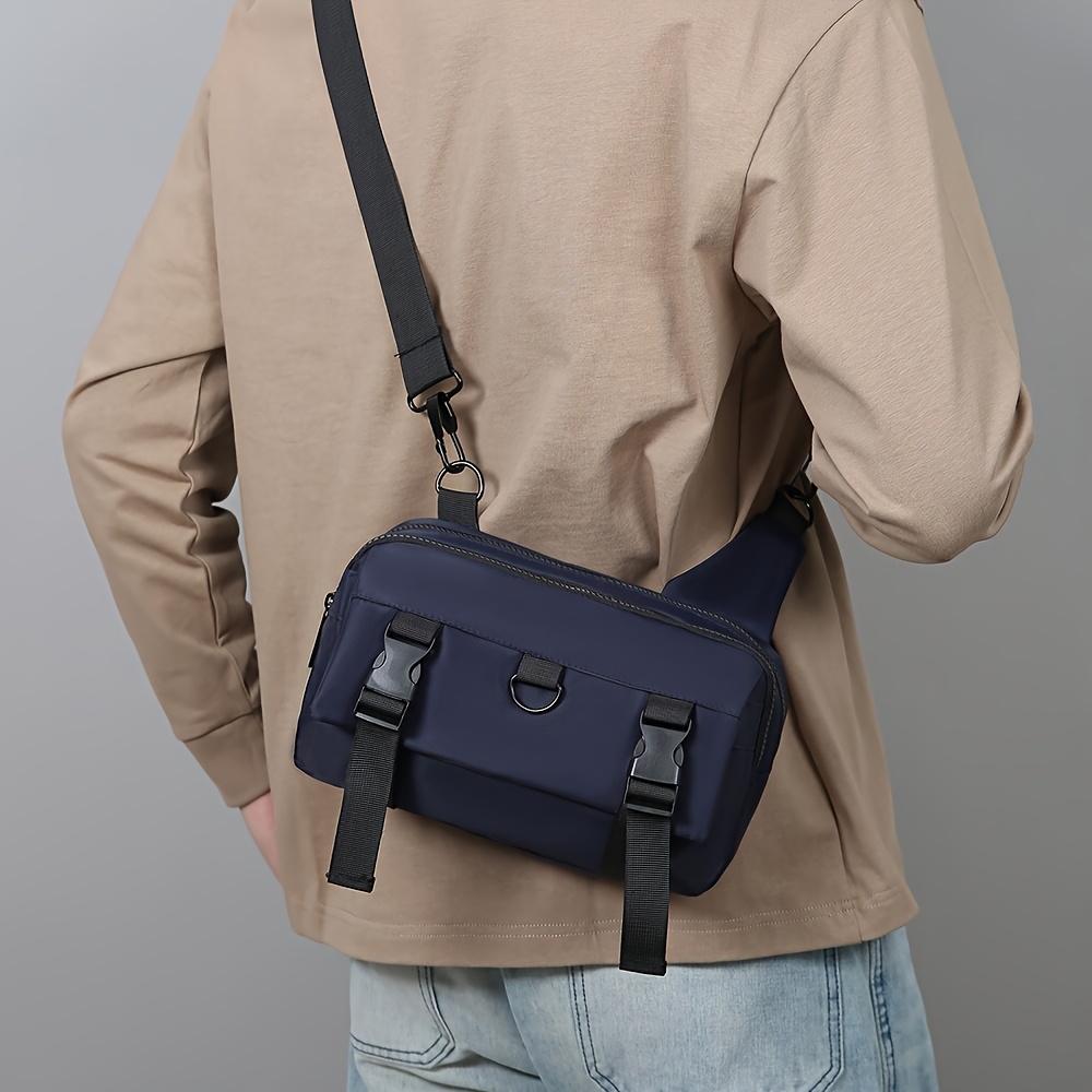 HUOHUO Men's Large-Capacity Multi-Pocket Chest Bag - Adjustable Crossbody Tote with Shoulder Strap, Suitable for Commuting, Travel &, Casual Carryall, for Smartphones/Tablets/