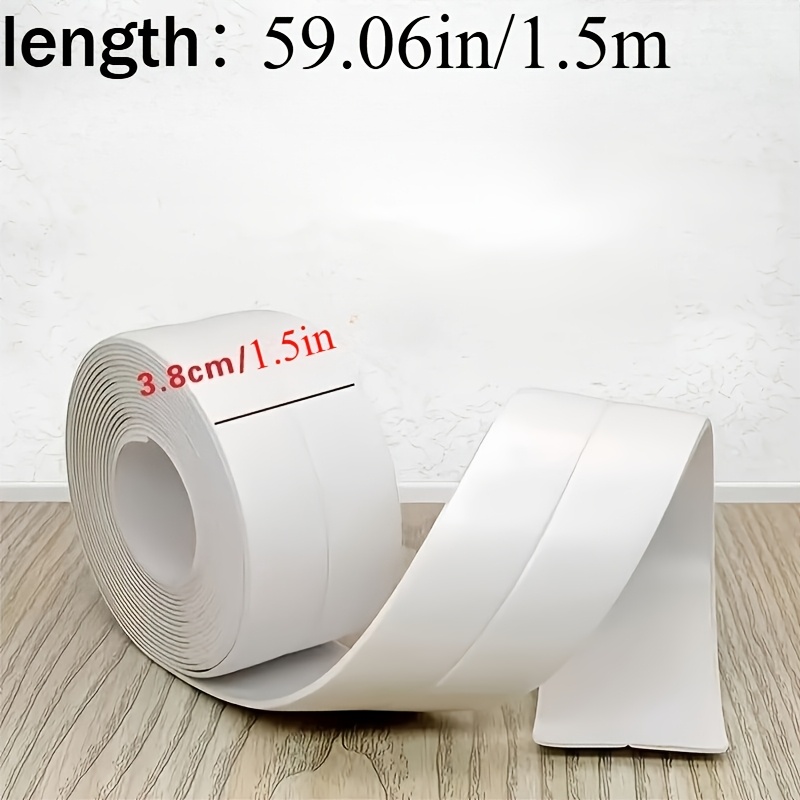 TEMU Nueva Tira de Autoadhesiva Blanca Impermeable Engrosada y de 1.5M/10M, Material de PVC, Adecuada para Cocina, Baño, Inodoro, Electrodomésticos