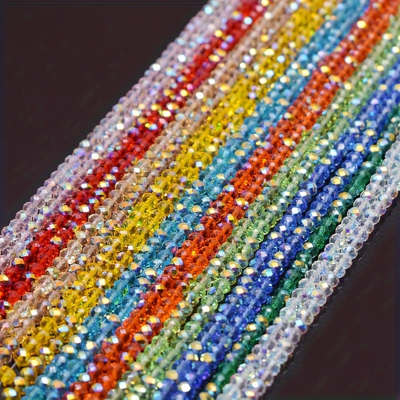 

78/95/150pcs Rondelle Faceted Glass Beads, Ab Colored Loose Spacer Beads For Jewelry Making