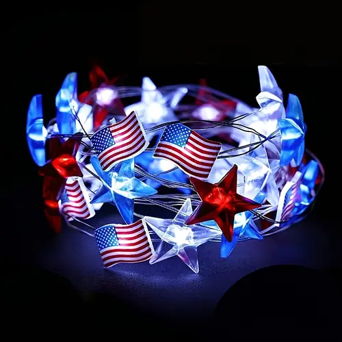 9 8ft 30 leds led string lights patriotic star fairy light battery operated led lights decor for memorial day