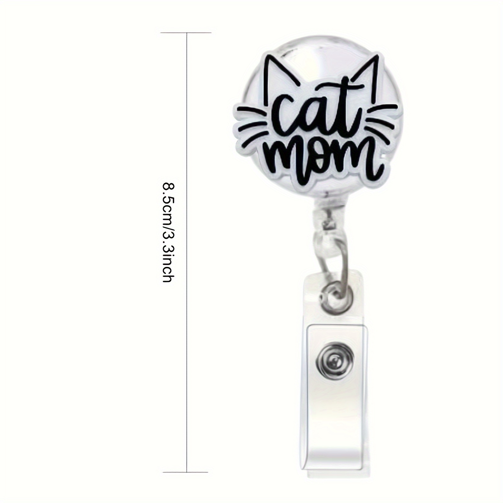 Cat Badge Reel Clip Charming Acrylic Badge Holder Playful Id - Temu