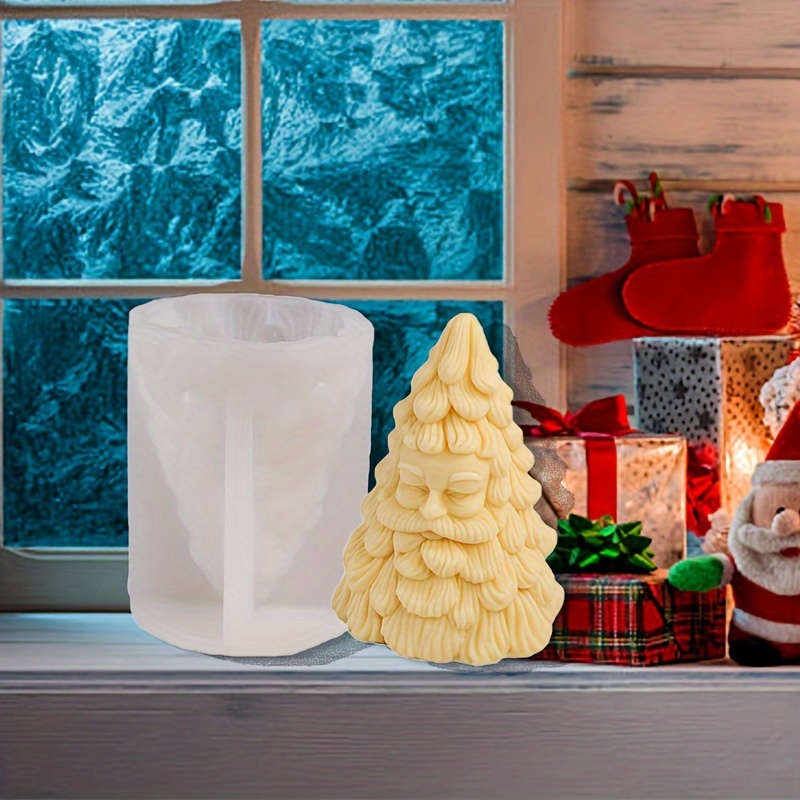 

Festive Christmas Tree Santa Silicone Mold For Diy Candles - Irregular Shape, 9.2cm X 3.6in