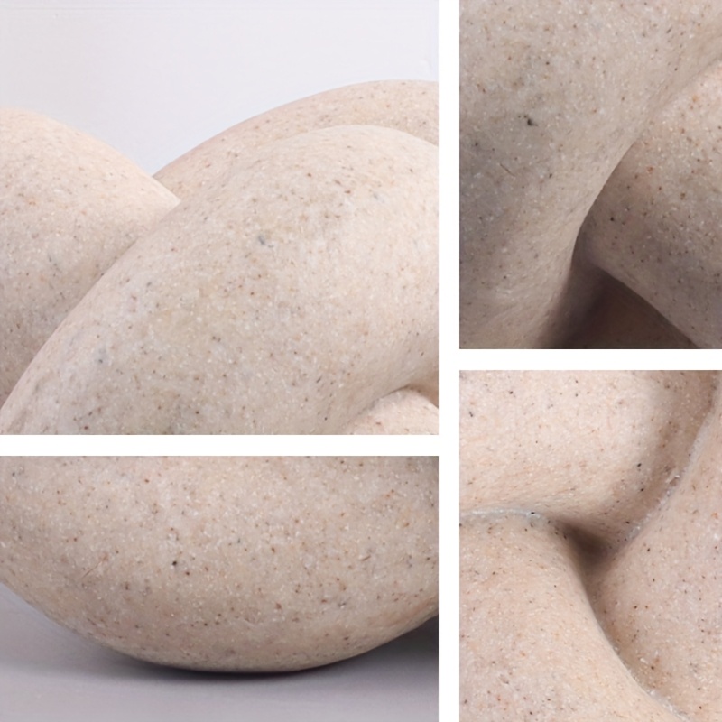 TEMU 1pc Sandstone Texture Abstract Knot Resin Ornament Minimalist Geometric Tabletop Decor For Living Room Bedroom Shelf Office Desk Home Soft