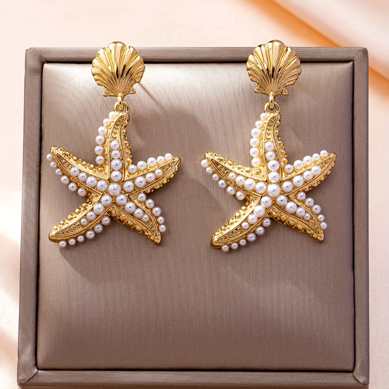 TEMU A Pair Of , Versatile, And Exquisite Starfish And Seashell Earrings For Women