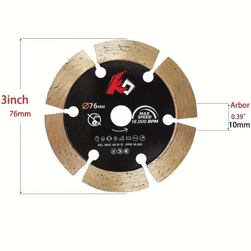 Image of 3 Inch Diamond Tile Blade For Cutting Porcelain Tiles, Marble, Granite, And Ceramics
