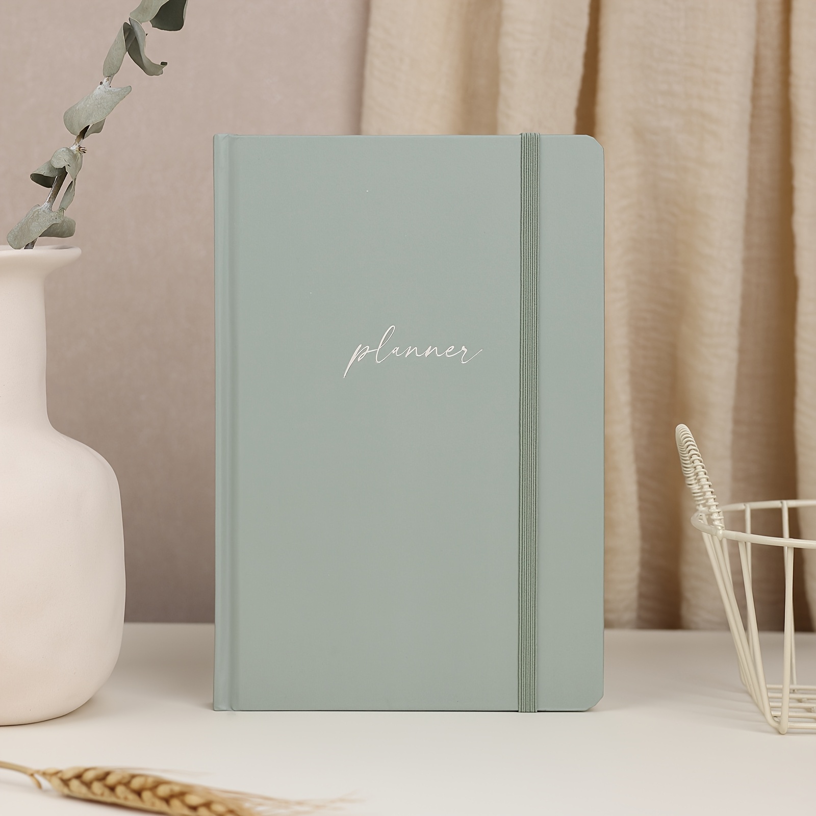 TEMU 2025-2026 Undated Monthly & Weekly Planner - A5 Hardcover Academic Planner For Students, Office, Home, And School - Green With Golden "planner"