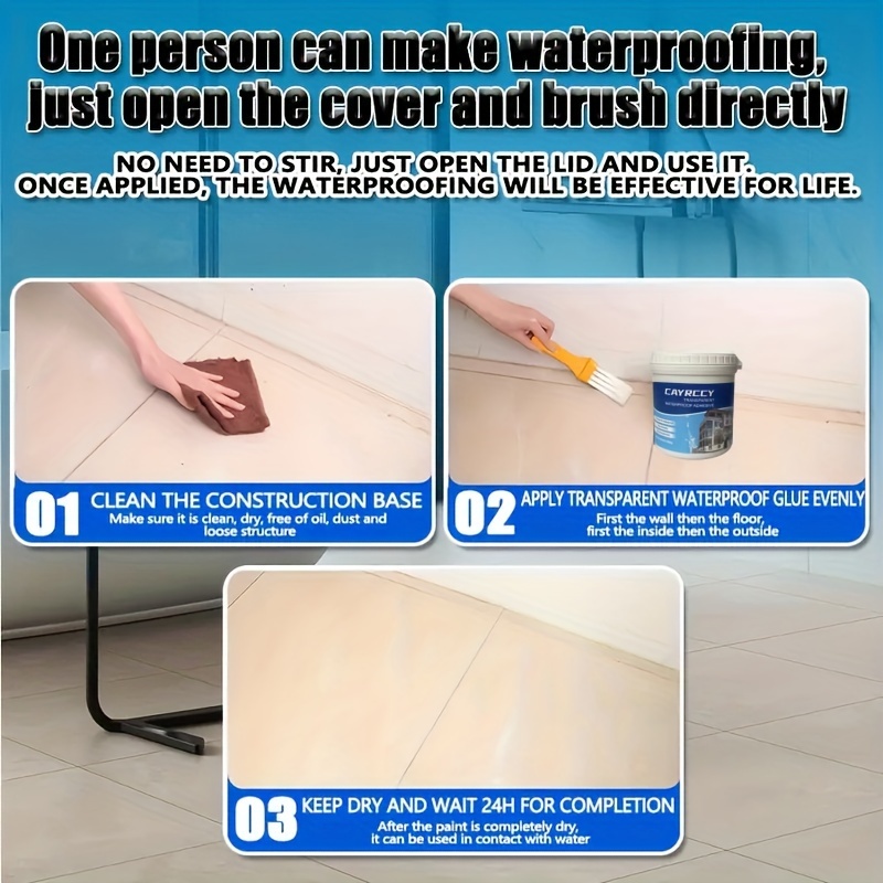 Generic Polyurethane Waterproof Coating, 1000g Super Strong Bonding Waterproof Anti-Leakage Agent, Sealant For Concrete, Wood, Roof, Walls, Garden