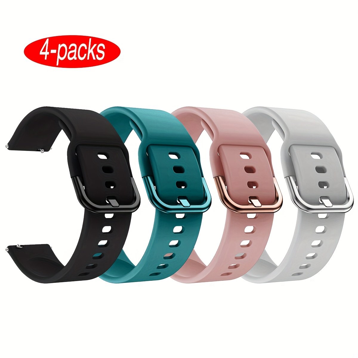 TEMU Bracelet/sangle 4 pièces bracelet de montre fin uni remplacement bracelet sport homme/femme compatible avec for Samsung Galaxy Watch 4/Galaxy