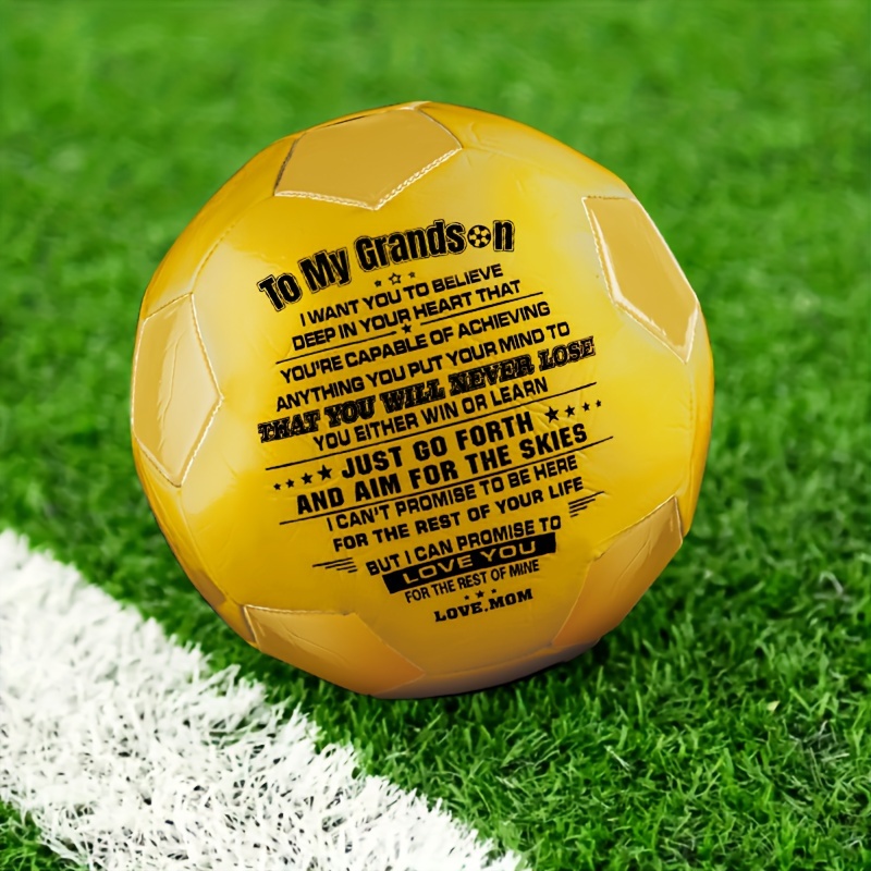 1pc Soccer Ball With Grandpa /grandma To Grandson - I Love You' Print