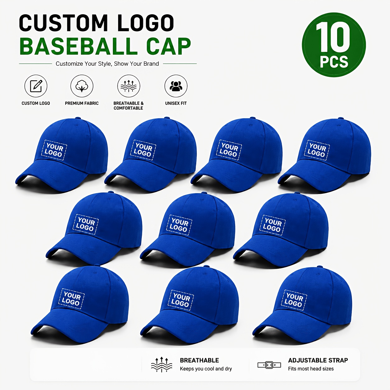 10pcs Custom Pattern Halloween Baseball Caps, Adjustable for Adults