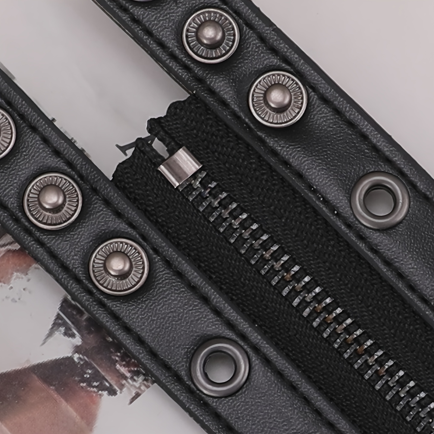 Gothic PU Wide Bracelet, Punk Rock Style for Couples